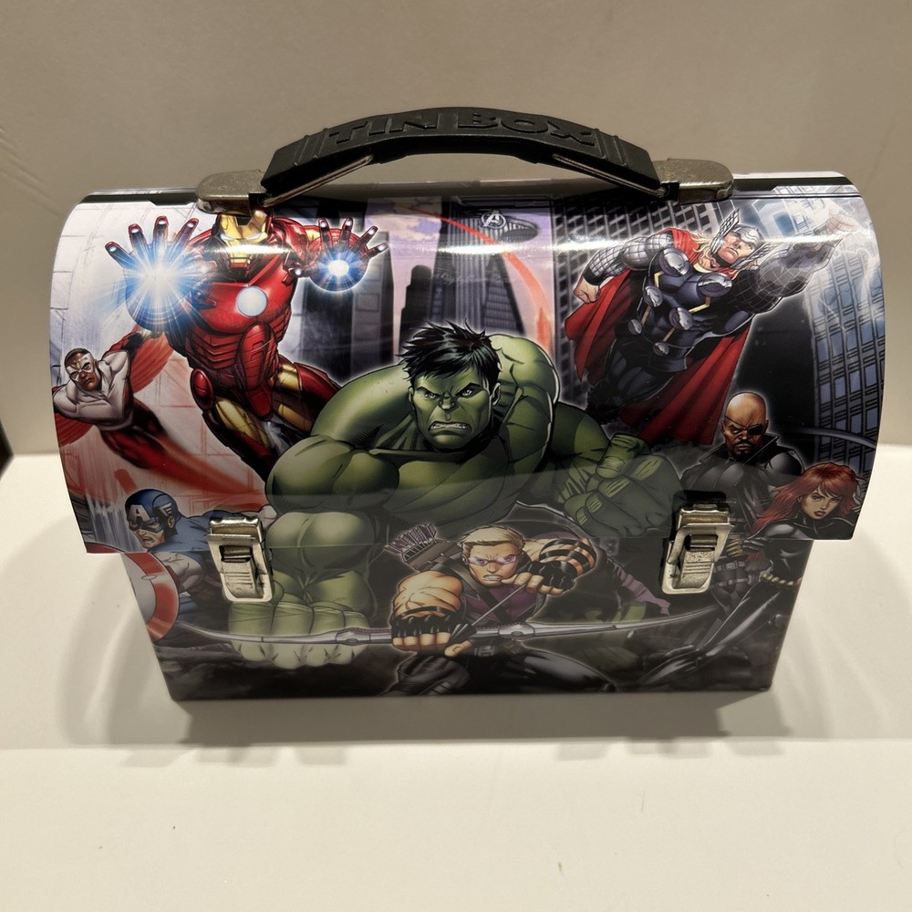 avengers tin lunch box vintage