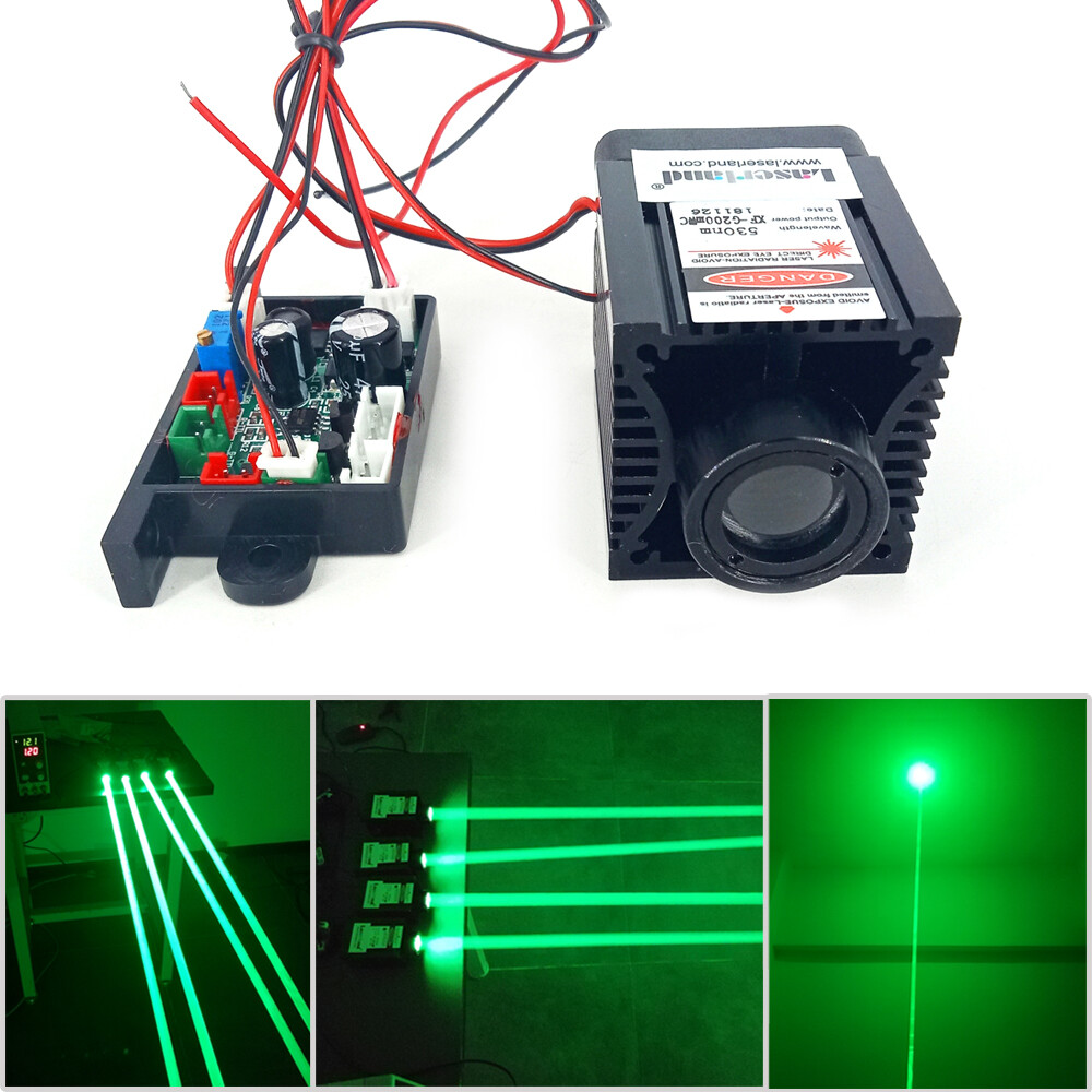 520nm 200mw Fat Green Diode Laser Module TTL for Stage Lighting Bird Scaring