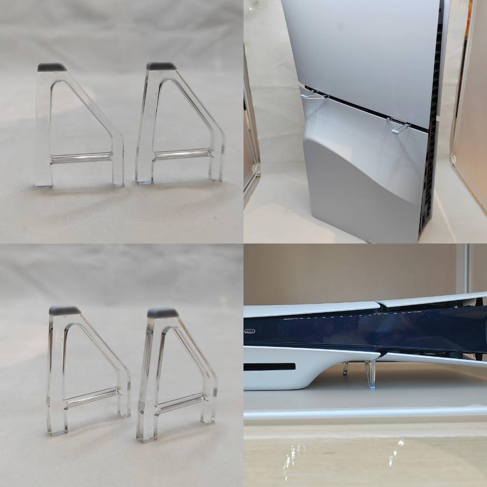 Clear Anti-slip Triangular Mount Support For PS5 Slim Console Horizontal Stand