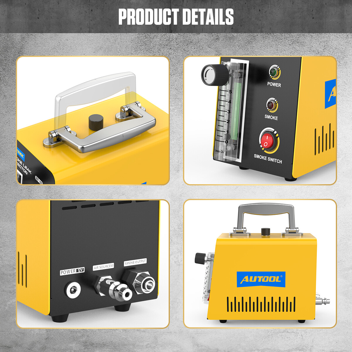 Automotive EVAP Smoke Machine Car Pipe Leak Detector Emissions Diagnostic Tester