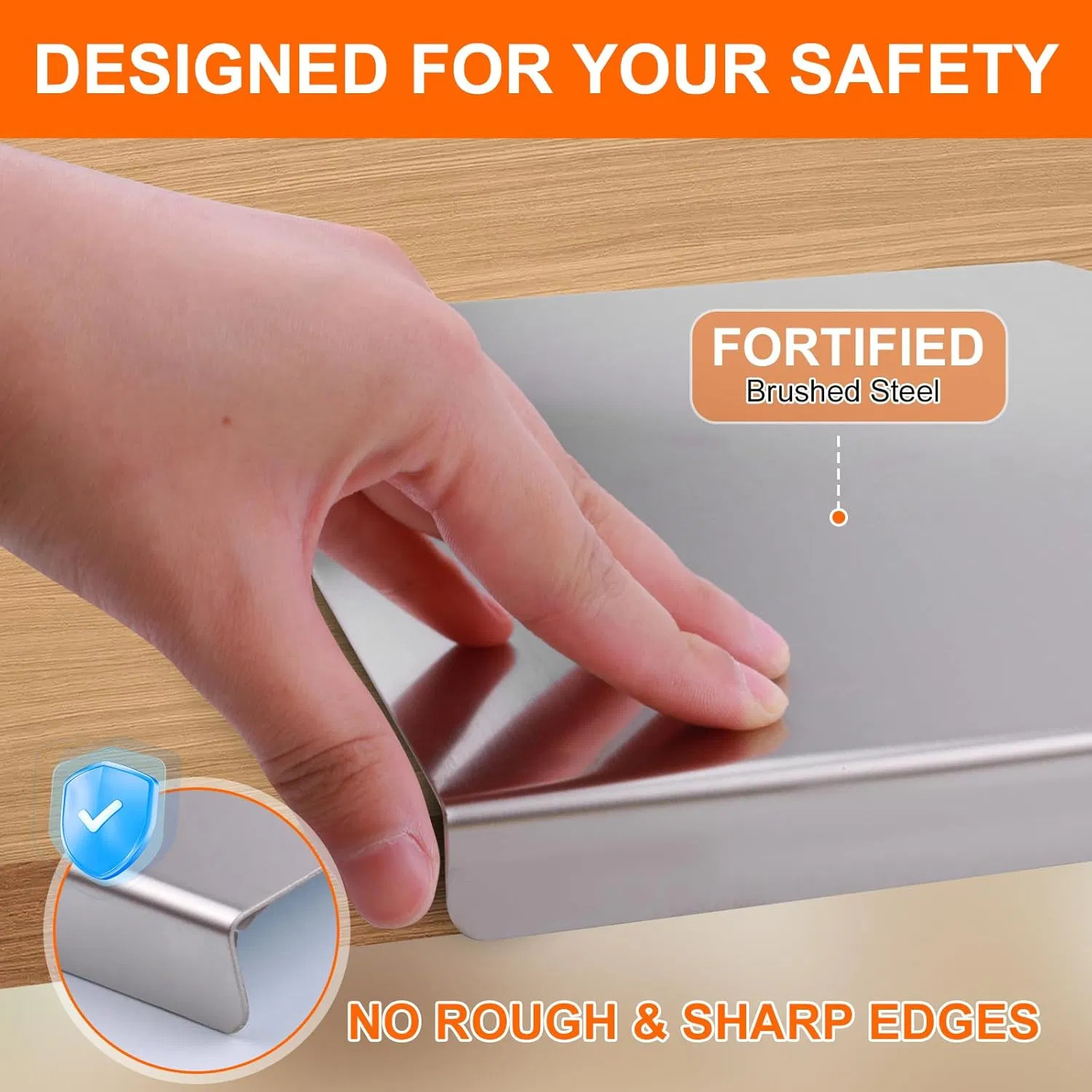 Food Grade 304 Stainless Steel Cutting Board Non-Slip for Meat Vegetables Baking