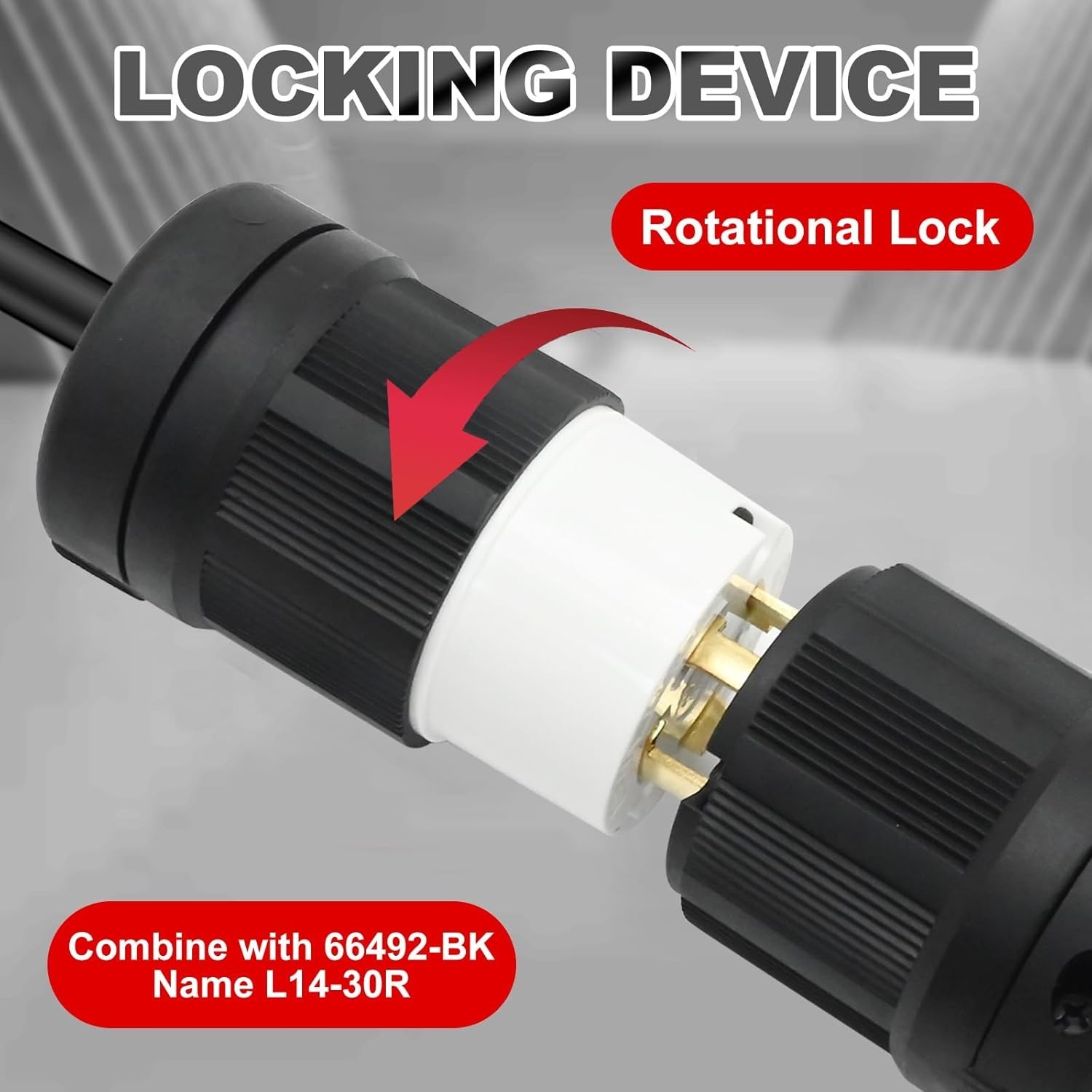 L14-30R 30 Amps 125/250V 4 Prong Generator Twist Locking Plug Connector Female