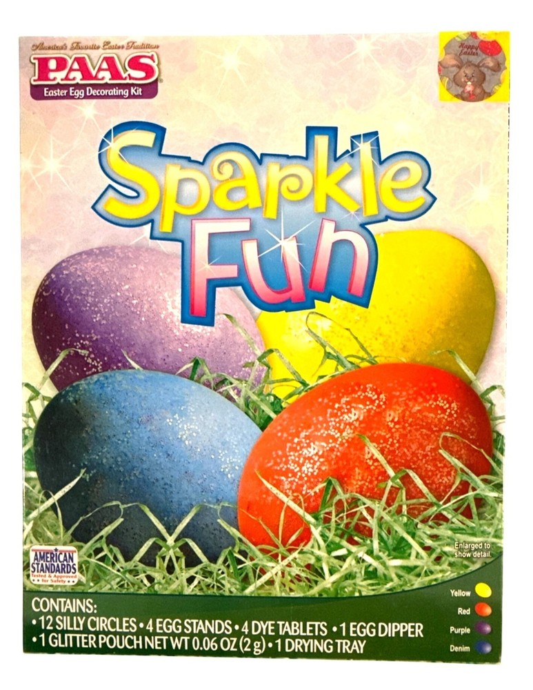 PAAS Sparkle Fun Easter Egg Decorating Kit Silly Circles + Stands + Dye Tablets+
