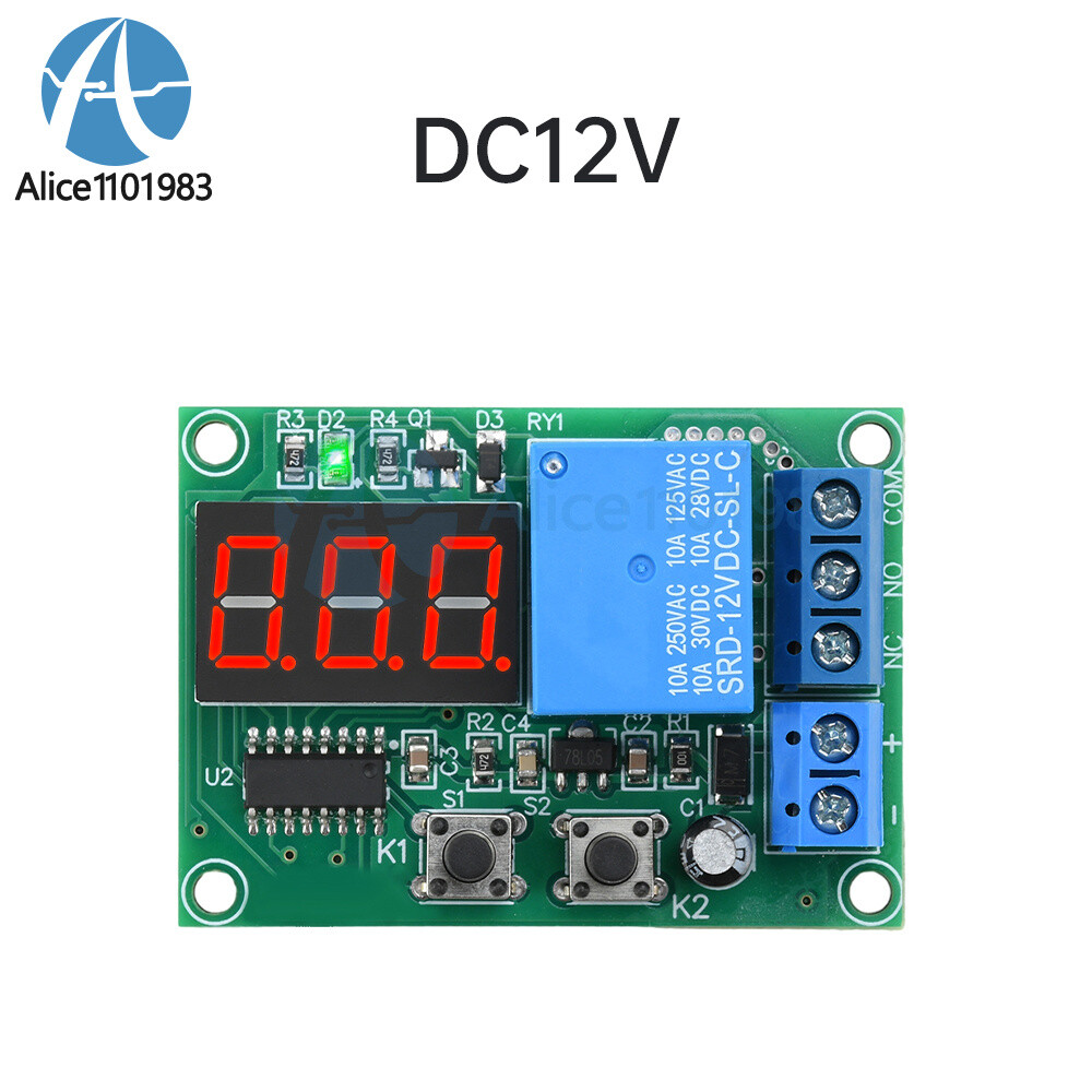 DC 12V 24V Multifunction LED Digital Time Delay Relay Cycle Timer Module Switch