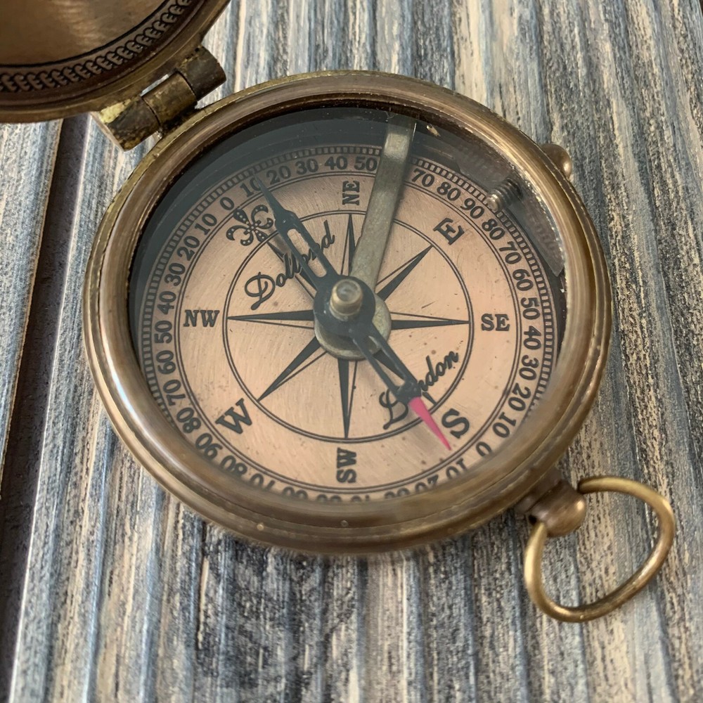 Solid Brass Boy Scouts Pocket Compass Gift