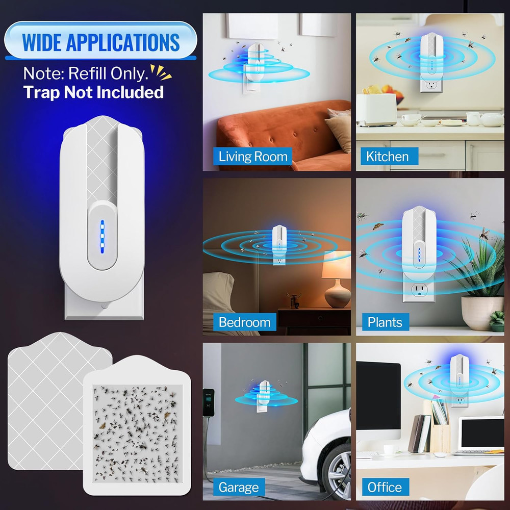 Qualirey 20 Pack Flying Insect Trap Refill Compatible with Bugmd No Buzz Zone