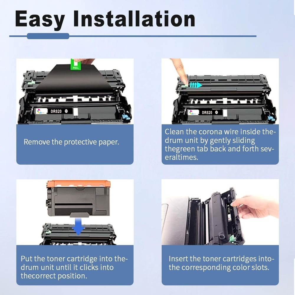 Compatible Drum Unit Replacement for Brother DR820 DR-820 DR 820 Drum (2-Pack)