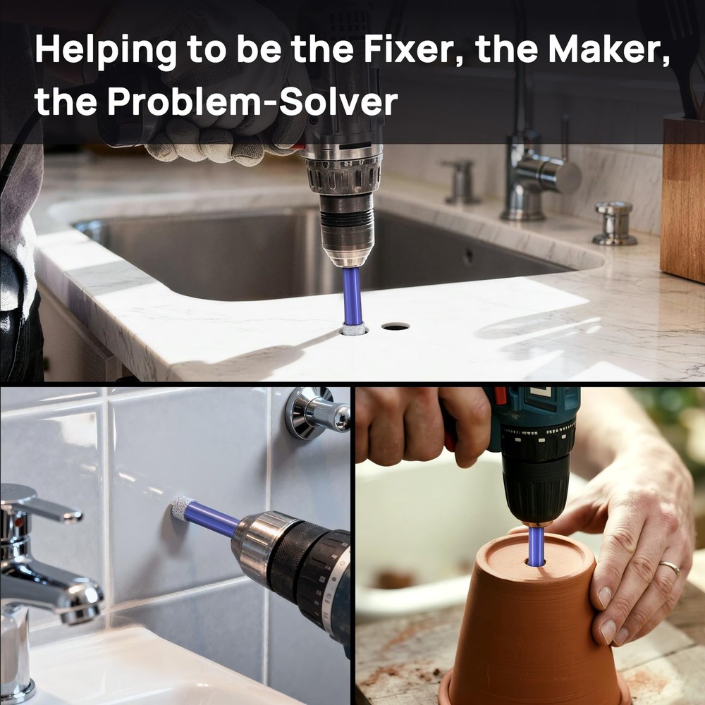 9-Piece Dry Diamond Drill Bit Set for...