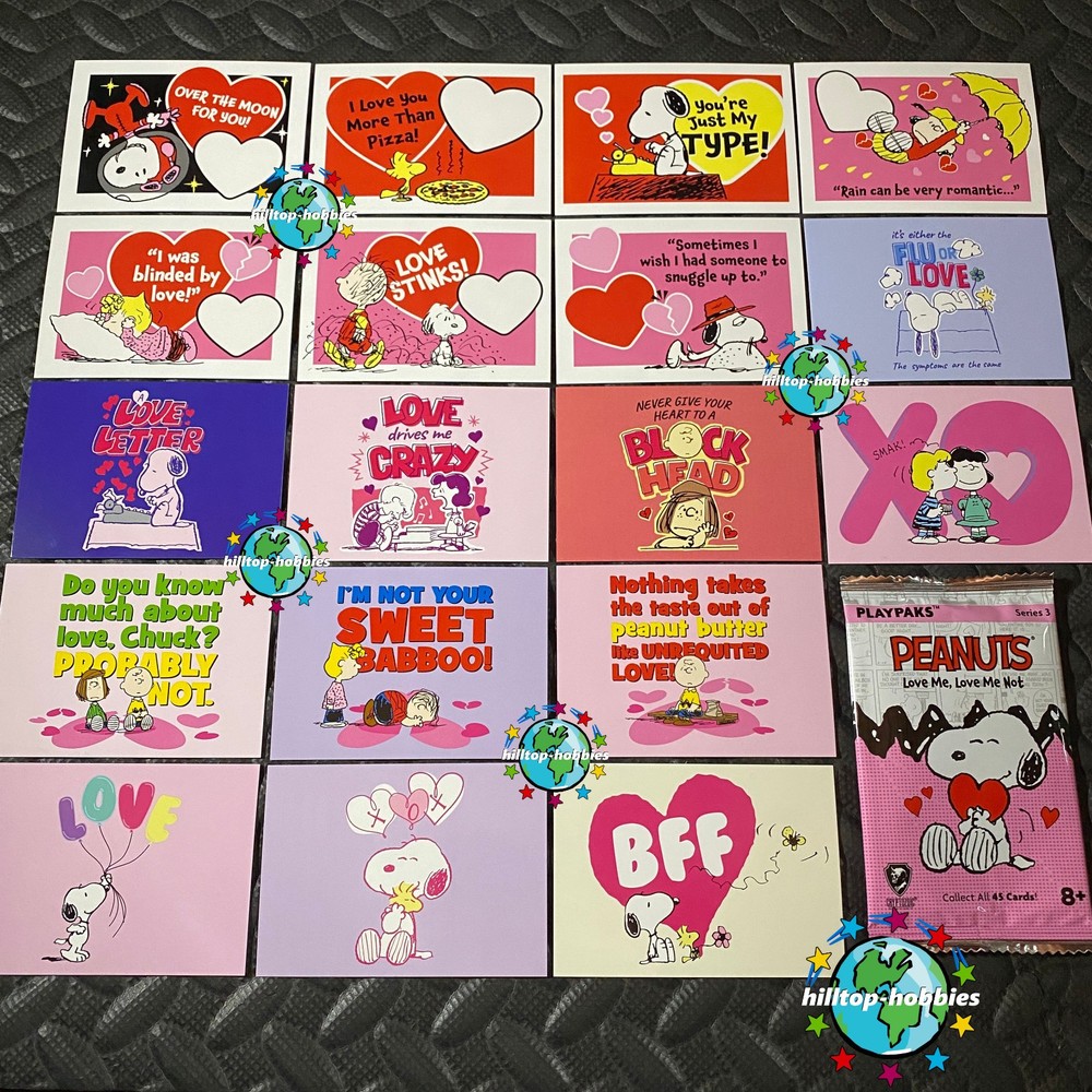 PEANUTS LOVE ME NOT COMPLETE 18-CARD BASE SET +WRAPPER CRYPTOZOIC 2026 🔥