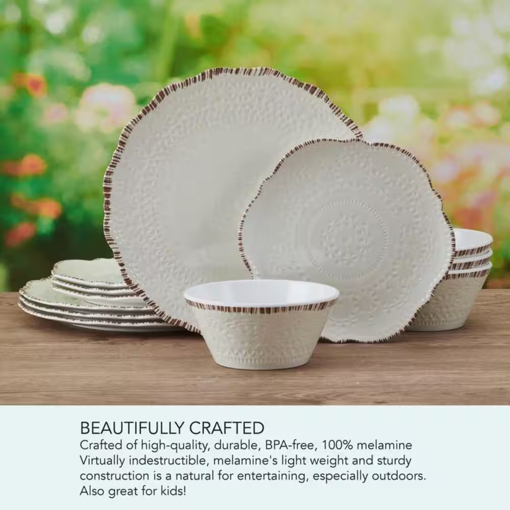 Chateau 12-Piece Melamine Dinnerware Set