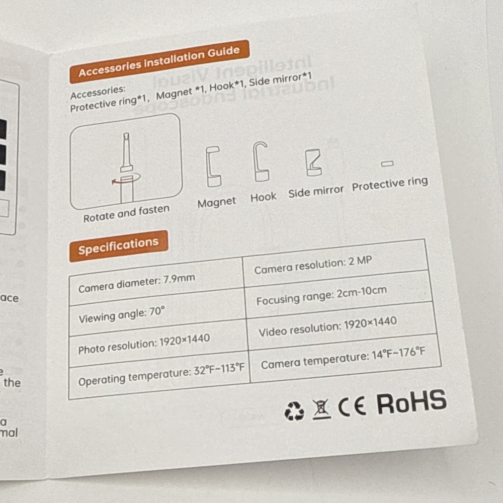 Endoscope Camera, 16.4ft, Waterproof for iOS/Android