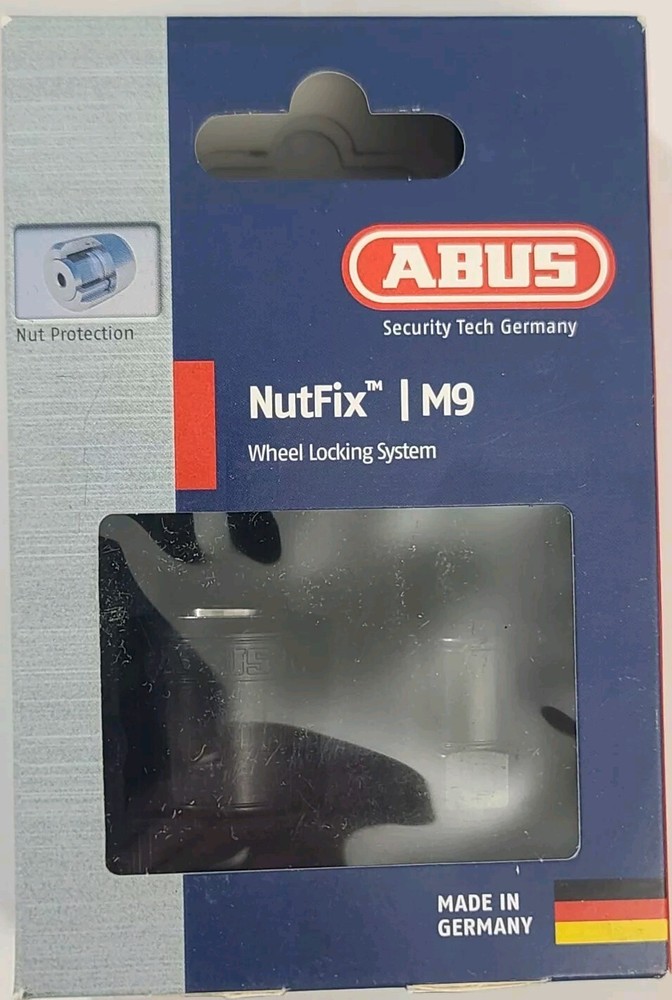 ABUS Bicycle Wheel Lock Nutfix M9 Solid Axle Single Axle Locking System, Black