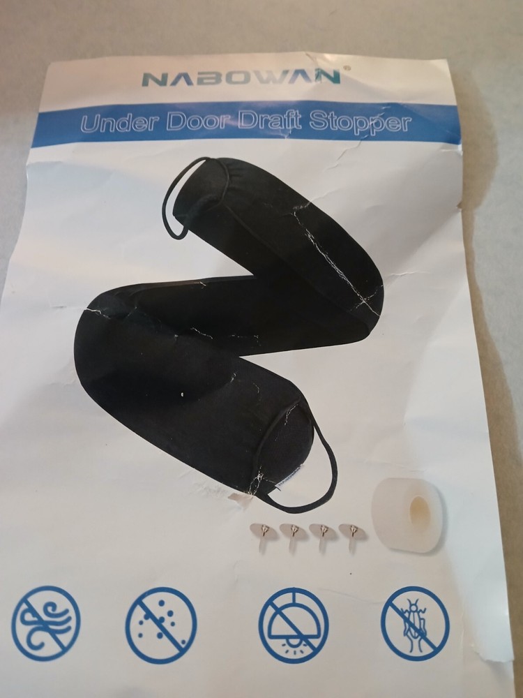 NABOWAN 38" Weighted Under Door Draft Stopper -Triangular 38 Inch, black