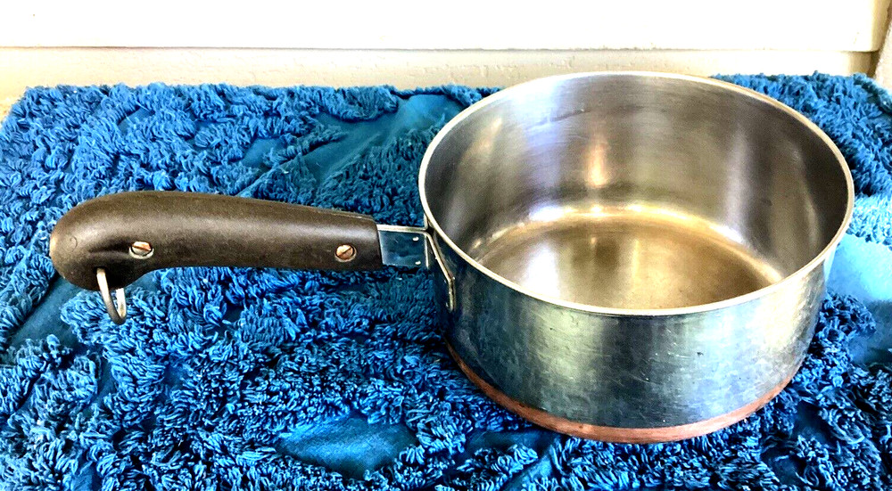 REVERE WARE COPPER BOTTOM 2 QUART PAN, BEFORE 1968 LOGO
