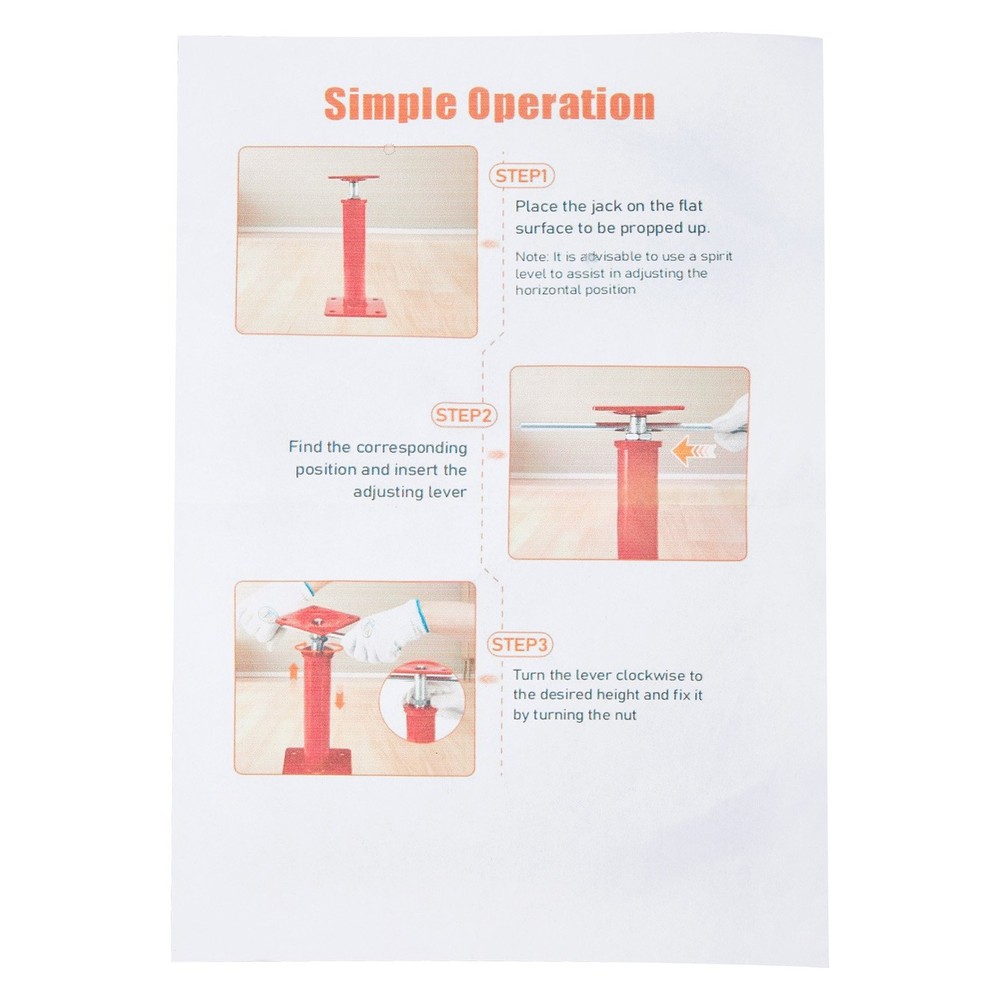 4Pack House Jacks for Leveling Crawlspace 16" -21" Adjustable for Cellar Ceiling