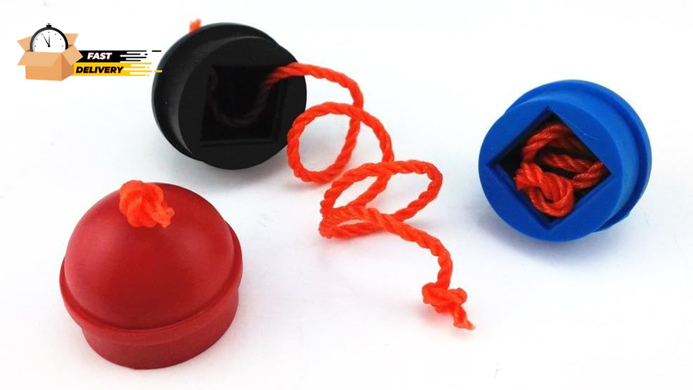 3Pcs Mix Color Rubber Pool Table Billiard Cue Chalk Holders with String