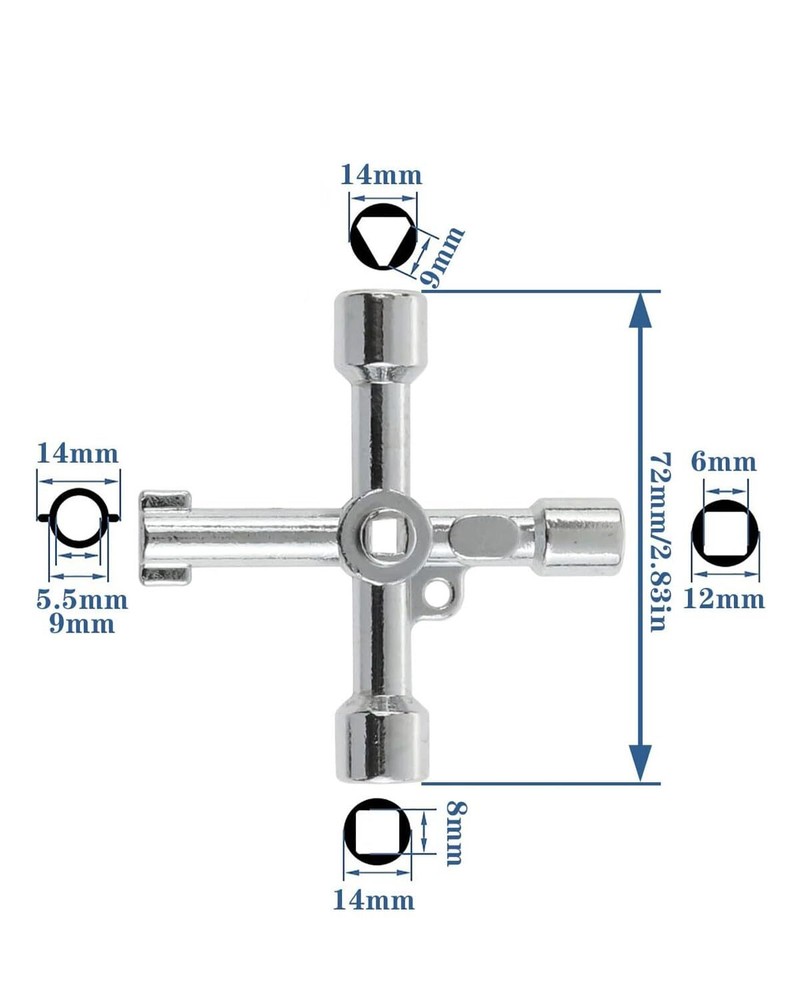 4 in 1 Universal Utilities Key Multi-Functional Universal Cross Key with Bit ...