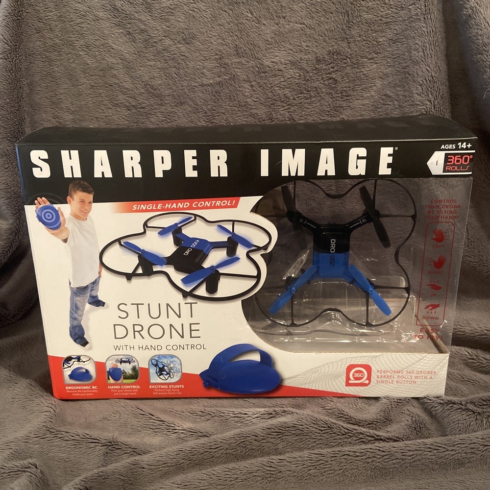 NIB Sharper Image Single Hand Controlled Stunt Drone Rechargeable LED Lights