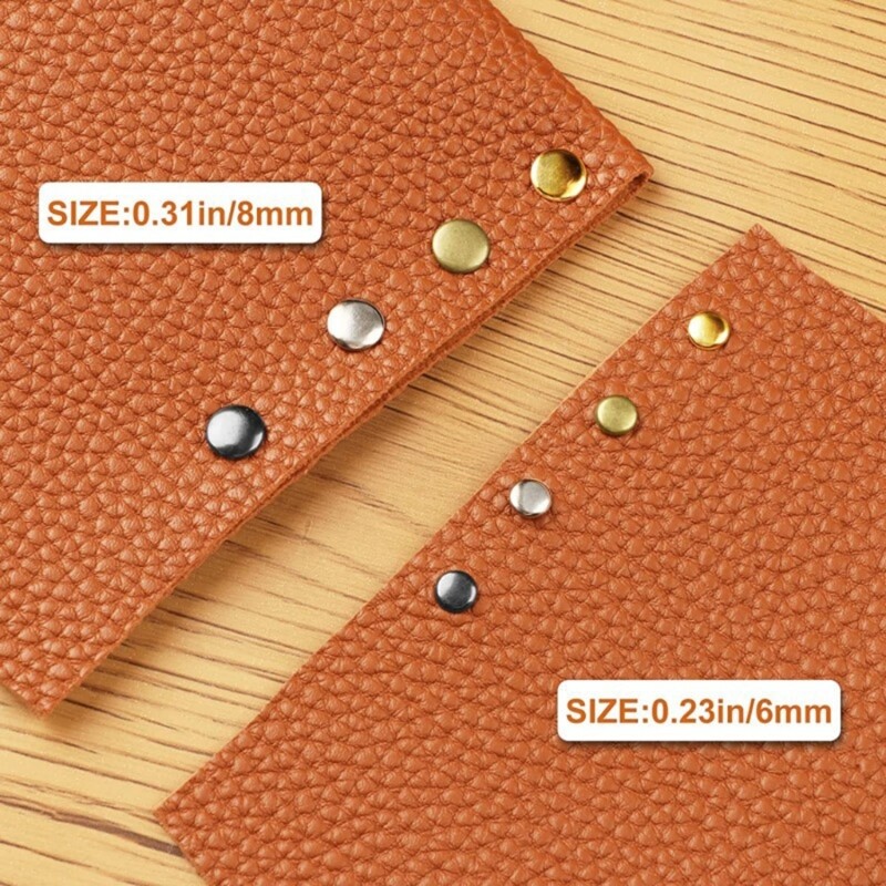 480 Set 4 Color Leather Rivets, Double Caps Rivets with Hammer