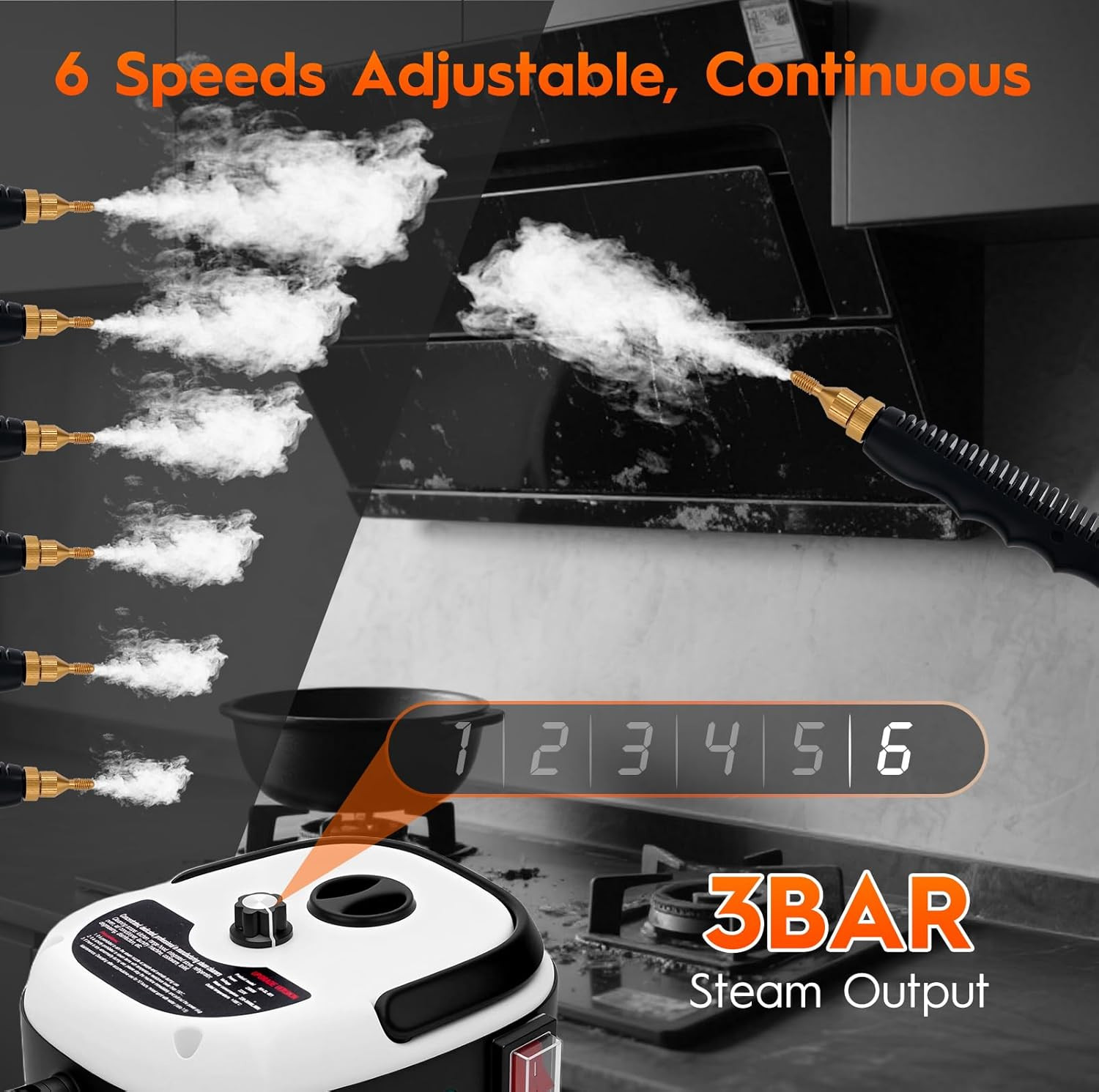 2500W Handheld Car Detailing Cleaning Machine High Temp Steam Cleaner Household