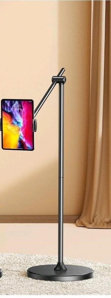 DIMONCOAT Adjustable Height 360° Rotating Tablet Floor Stand with Stable Base