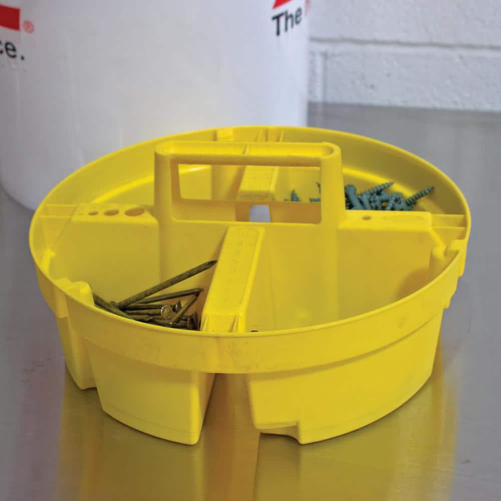 10.25in 4-Compartment 5 Gal Pail Bucket Stacker Tools Compartment Organizer