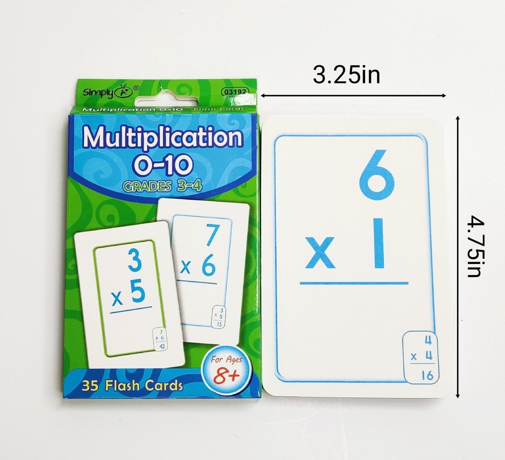 2 Pk Multiplication & Division Double Sided Print Flash Cards Learning Cards