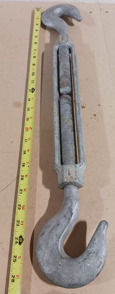 1" THREAD Turnbuckle HOOK Pulley Galvanized Drop Forge MILITARY SURPLUS TIE DOWN