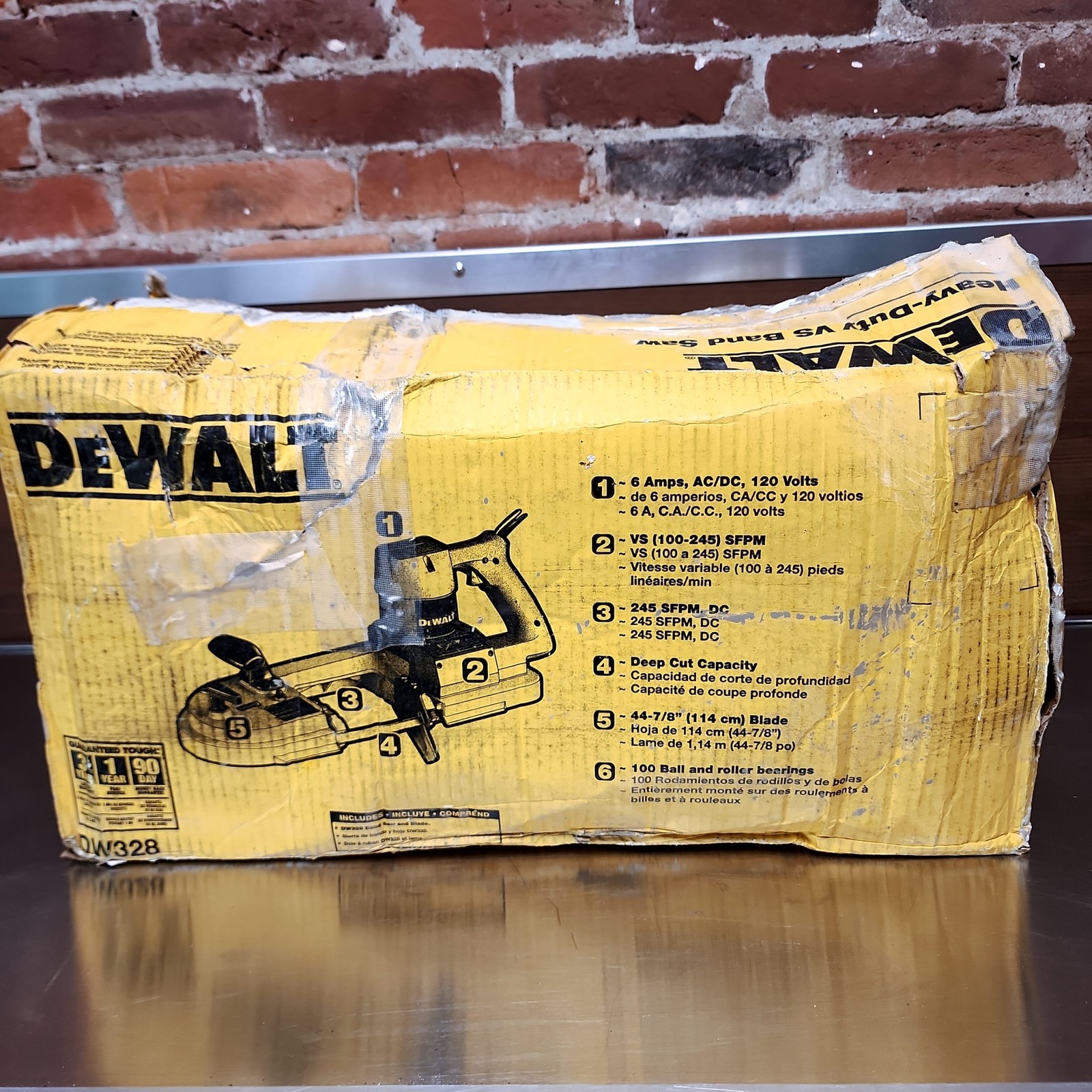 DEWALT DW328 Portable Band Saw Variable Speed Deep Cut Heavy-Duty Tool NOS