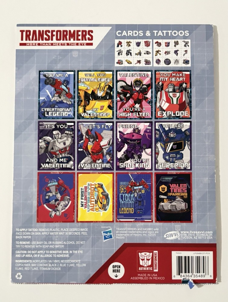 Transformers Temporary Tattoos & Cards Set 24 Each Multicolor—READ