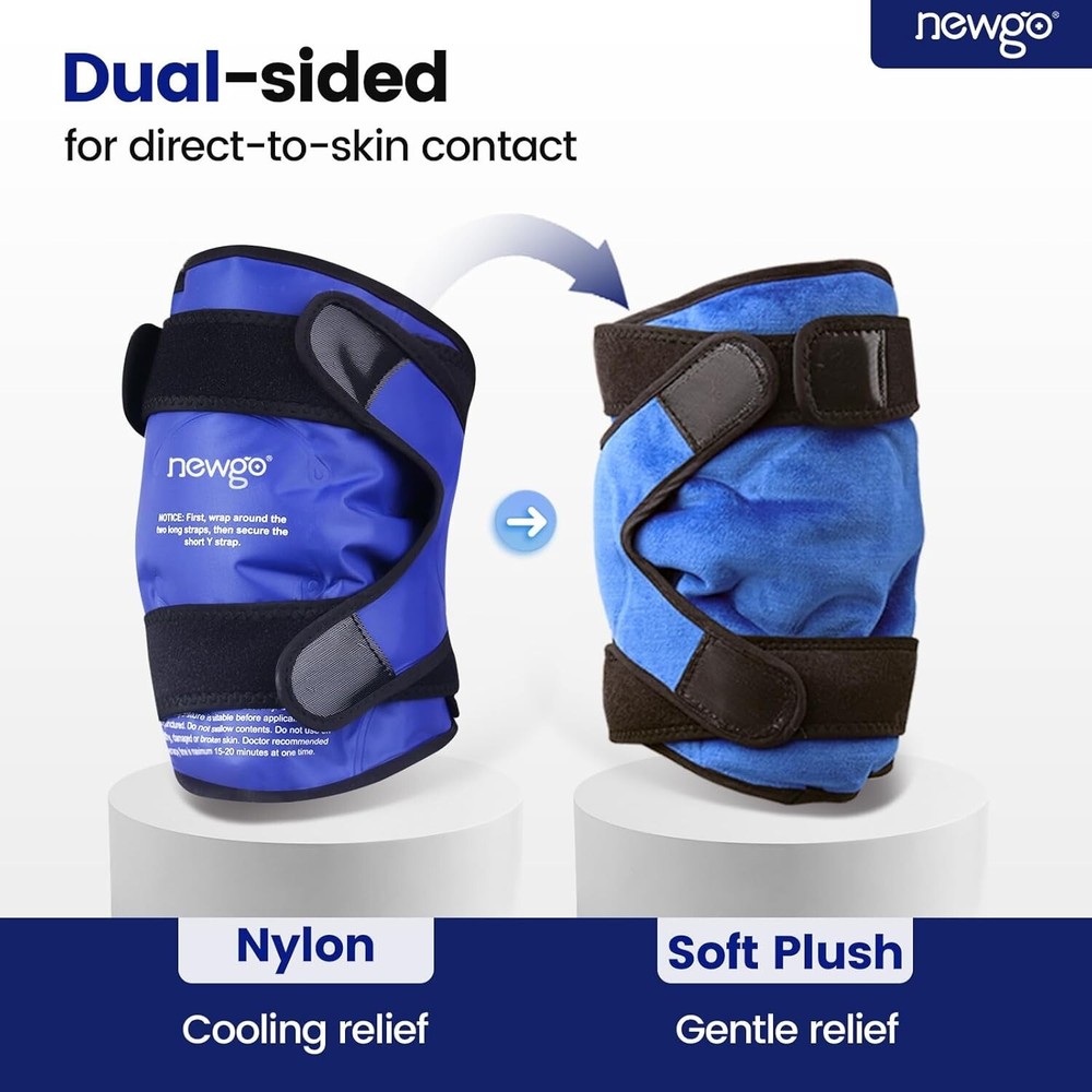 Full Coverage Gel Cold Pack for Knee Surgery Recovery - Adjustable & Flexible