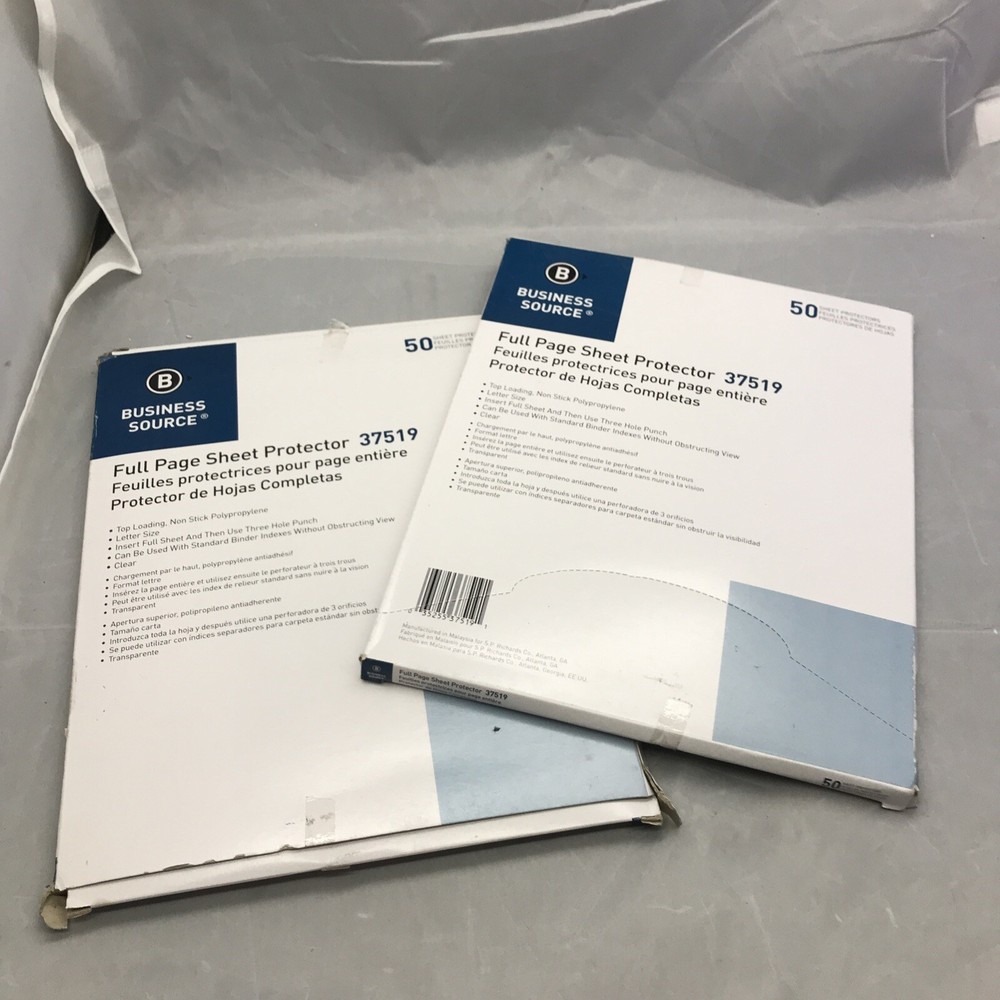 2x Business Source Sheet Protector 50ct (100  total)