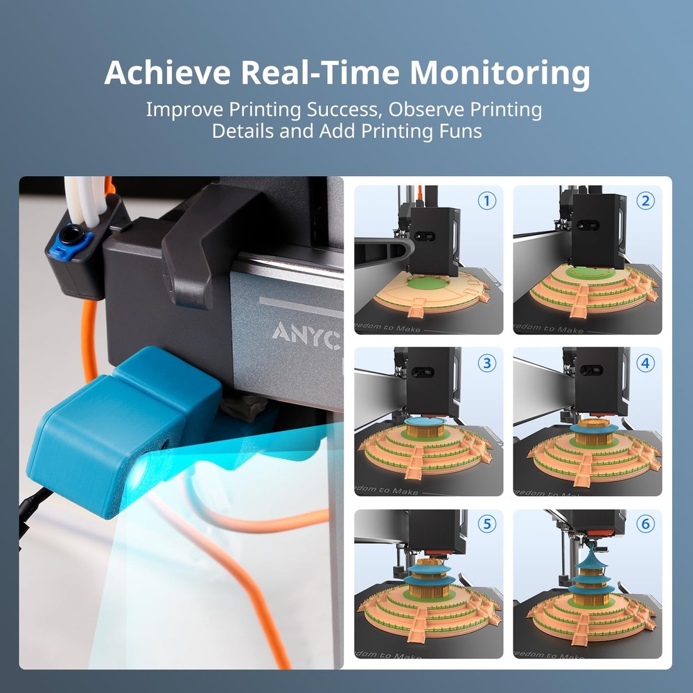 Anycubic Camera Kobra 3 3D Printer Camera, Remote and Real-Time Video...