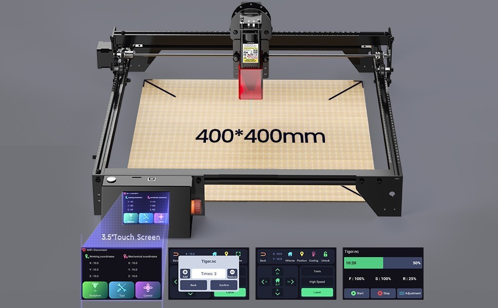 Longer Laser Engraver 60W Laser Cutter 400*400MM High Precision Laser Engrave
