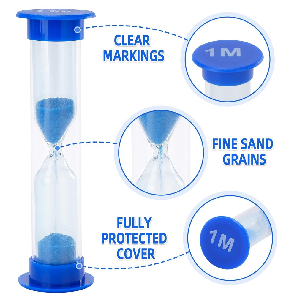 Plastic Sand Timer Sandglass Hourglass Sand Clock Timer 30 sec, 1 min, 2 mins...