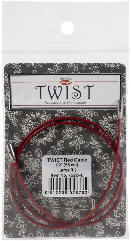 ChiaoGoo TWIST Red Lace Interchangeable Cables 22"-Large