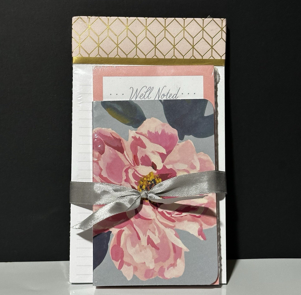 Hallmark 3-Piece Well Noted Notepad Bundle Pink and Floral Design
