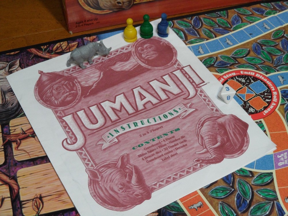 Jumanji 1995 Board Game 98% Complete Missing 1 Pawn