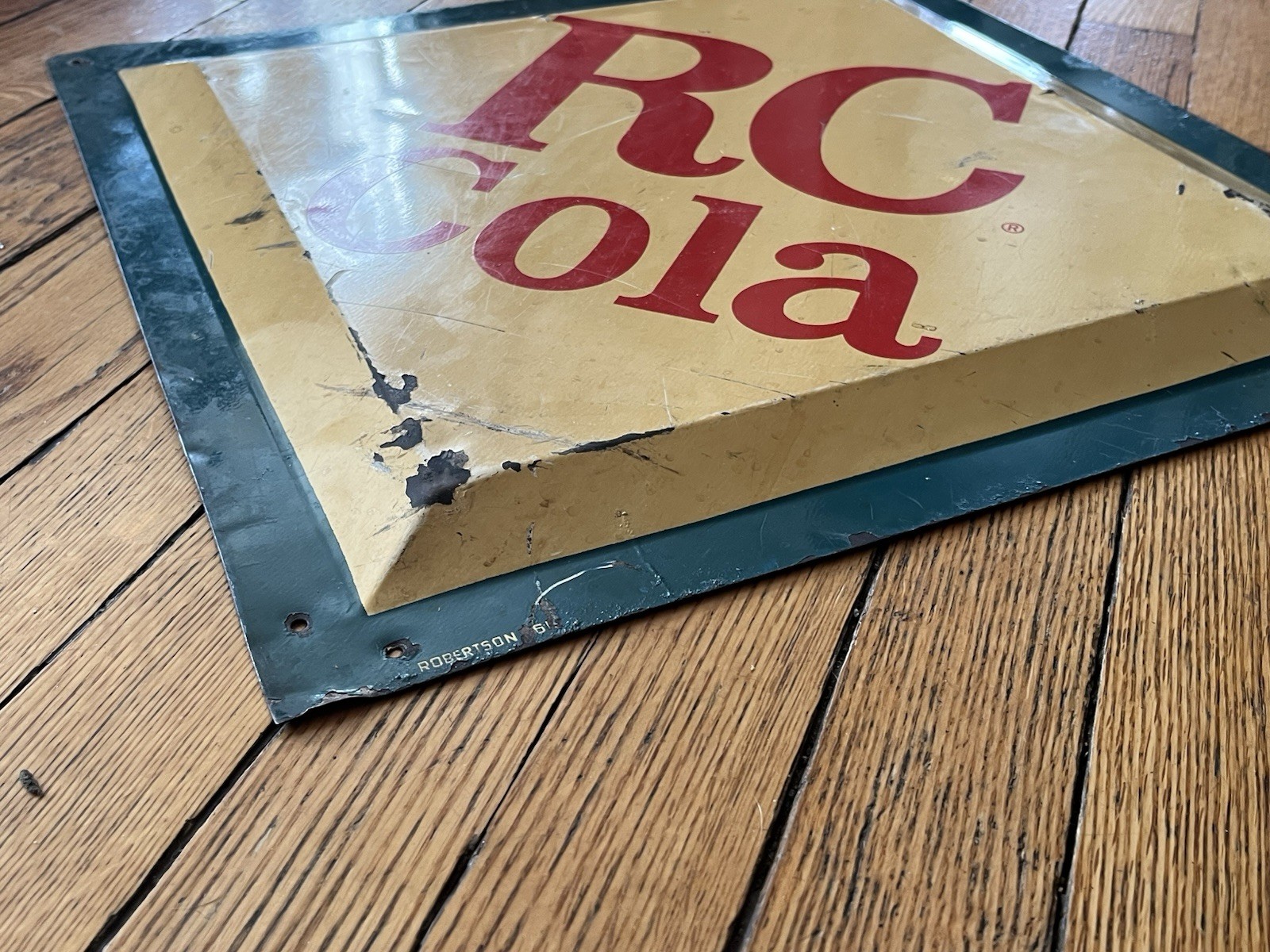 RC Cola Sign Robertson Diamond Shaped Raised Center 17” Square