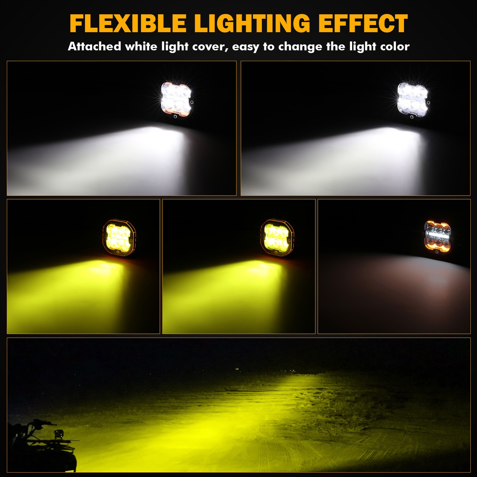 AUXBEAM 3" 84W LED Driving Light Pods Spot Fog Ditch Work Lamp DRL & Turn Signal