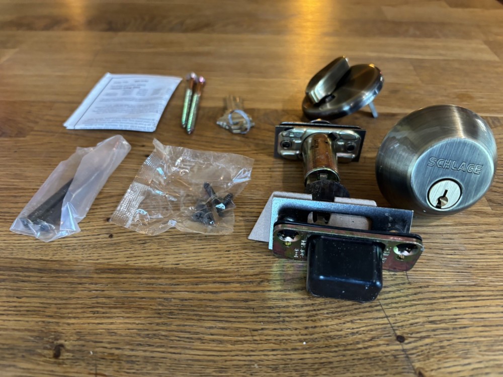 Schlage Maximum Security Deadbolt Single Cylinder Keyed Antique Brass