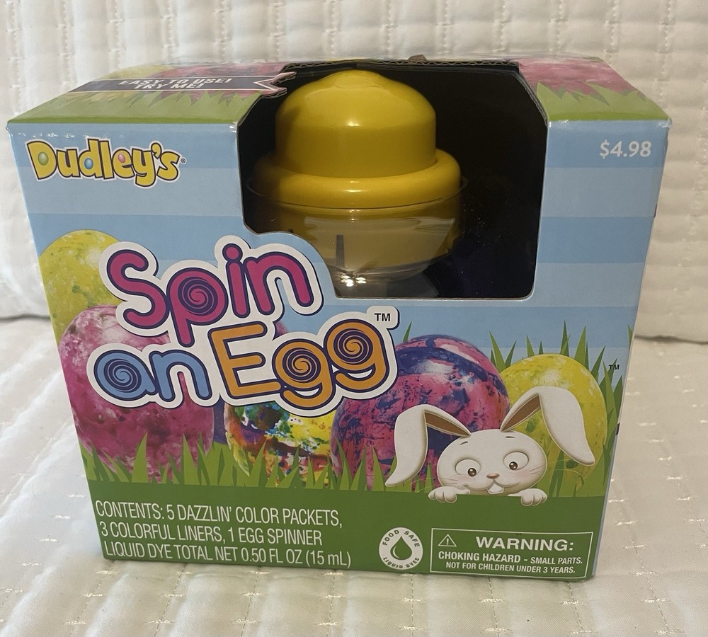 New Dudley’s “Spin An Egg” Decorating Dye Easter Egg Coloring Kit With 5 Colors
