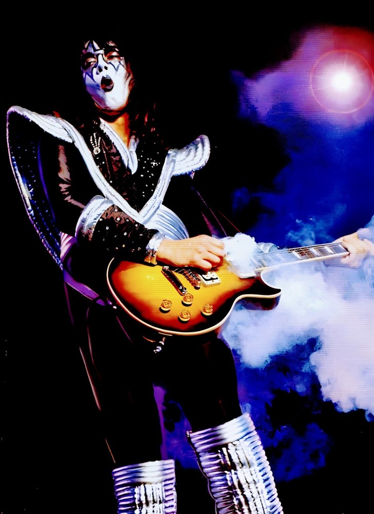 11.69x16.54 Kiss Ace Frehley Poster Solo Smoking Guitar
