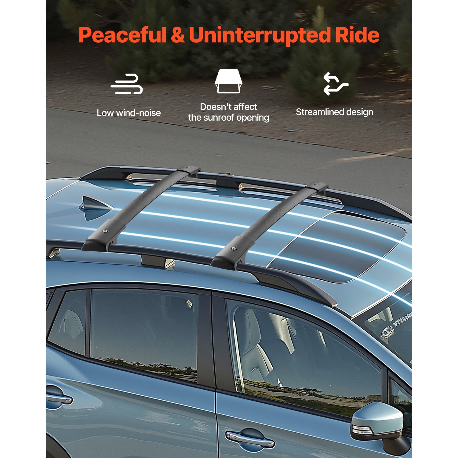 Roof Rack Cross Bars for Subaru Crosstrek 2018-2024 200lbs Aluminum