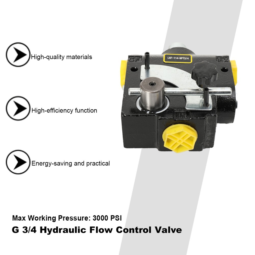 Hydraulic Adjustable Variable Flow Control Valve 3/4" NPT Pressure Relief Valve
