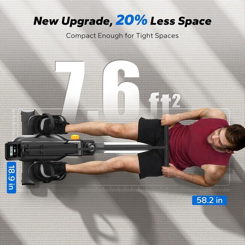 Compact Rowing Machine Adjustable Resistance Full Body Workout 1000 Programs US