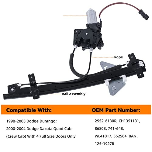 Front Right Passenger Side Power Window Regulator with Motor Assembly -