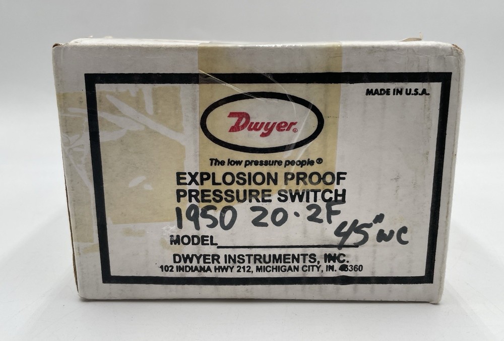 NOS Dwyer 1950-20-2F Differential Pressure Switch Explosion-Proof