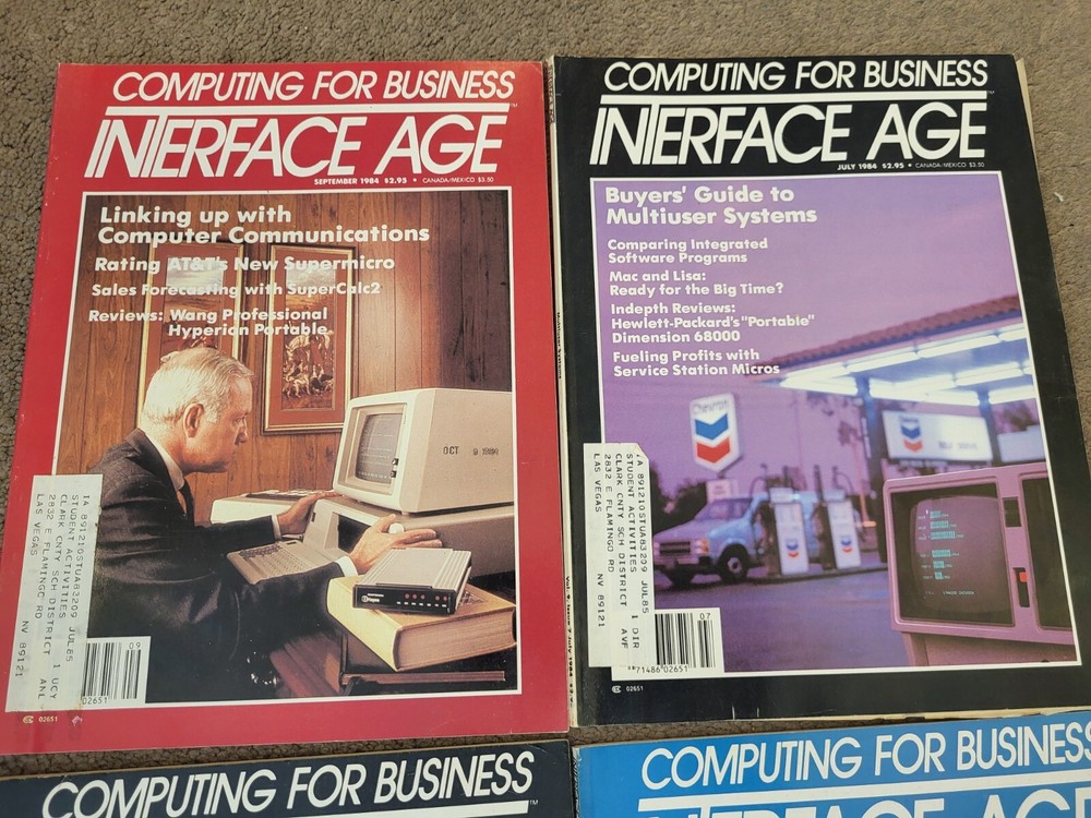 4 Computing For Business Interface Age Computer Magazines July Aug Sept 1984 VTG