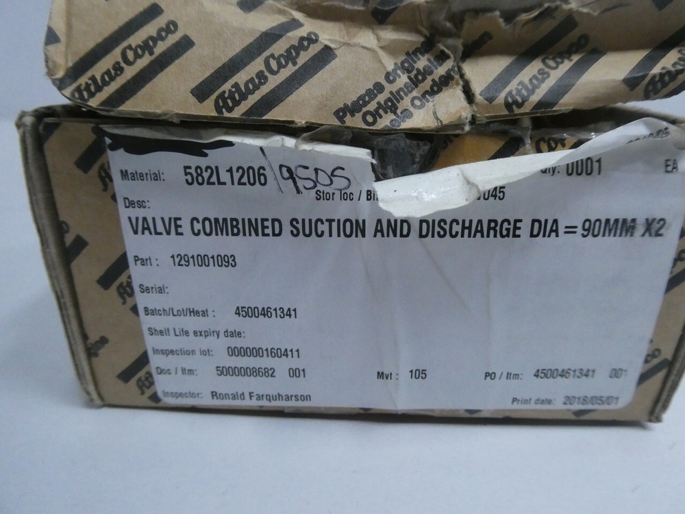 Atlas Copco 1291 0010 93 Suction Valve